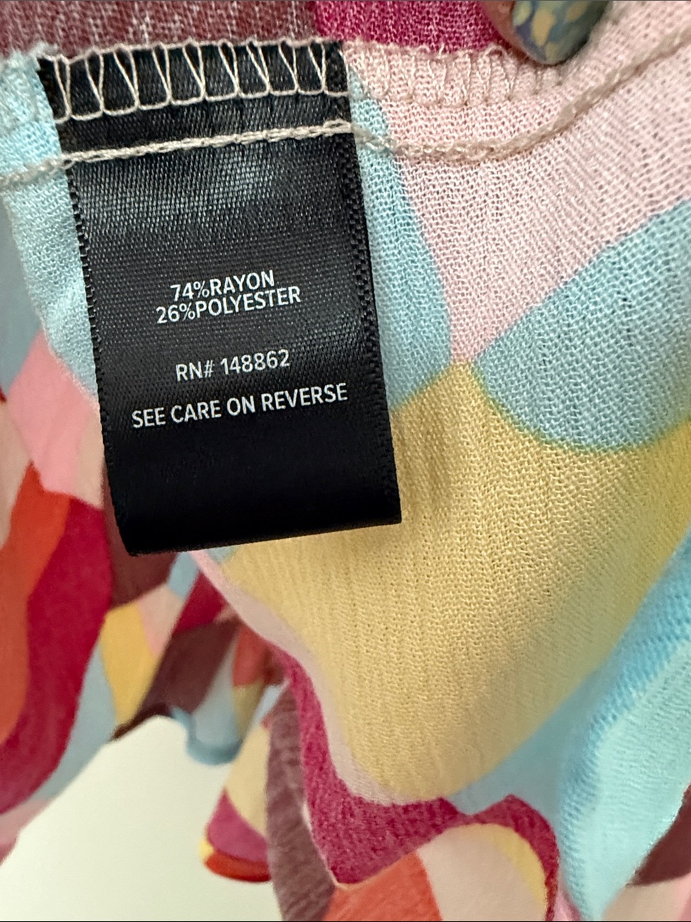 Torrid. Size 2X. Multi‑Color Abstract Ruffle Neck Tank - Picture 7 of 7